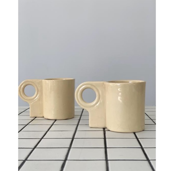 Home Union Other - Home Union Set of 2 cream handmade ceramic mugs